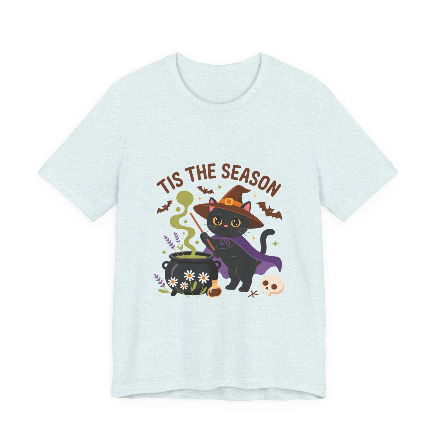 Halloween Cat T-Shirt, Spooky Season Tee, Unisex Short Sleeve Shirt, Halloween Party Top, Fun Cat T-Shirt, Fall Fashion Tee
