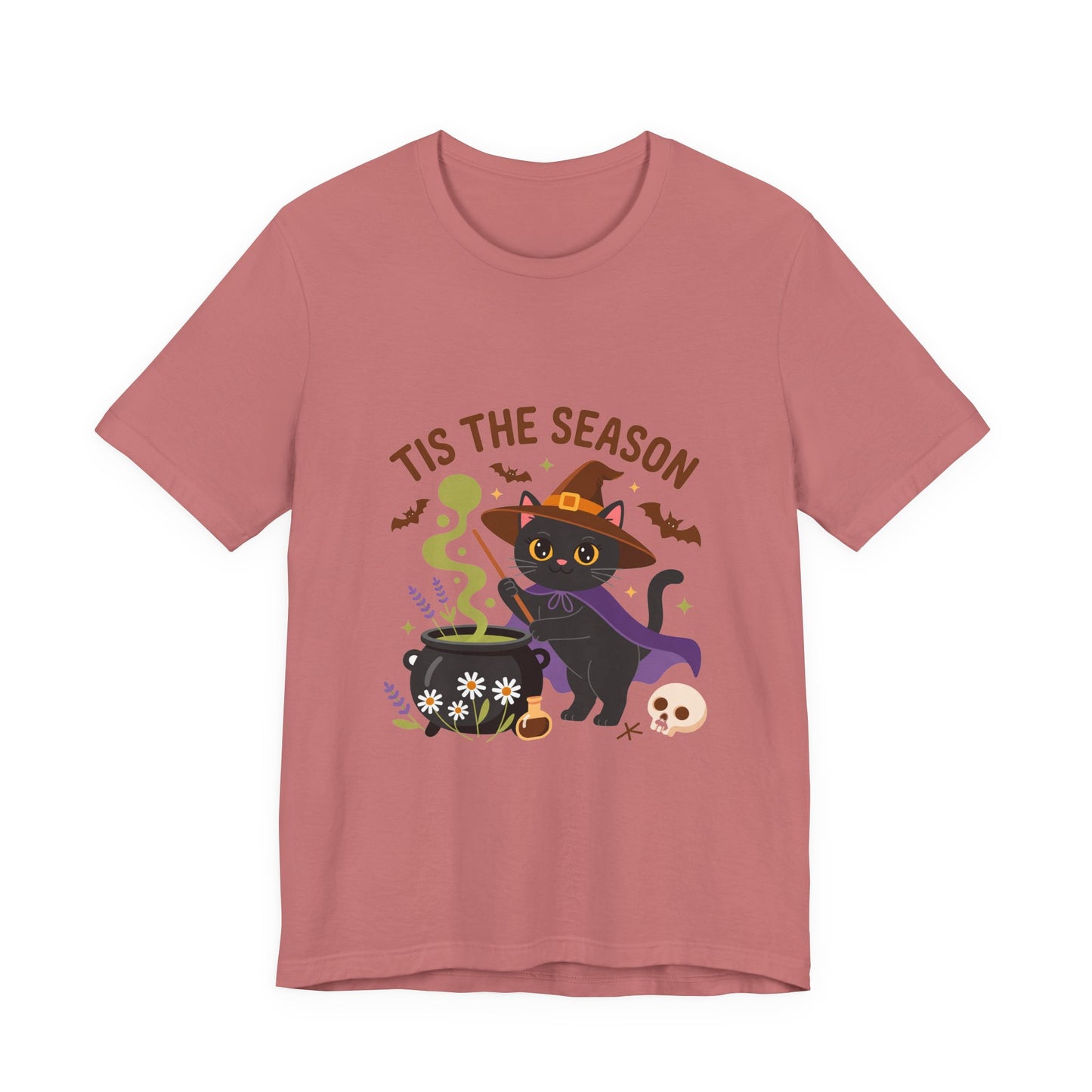 Halloween Cat T-Shirt, Spooky Season Tee, Unisex Short Sleeve Shirt, Halloween Party Top, Fun Cat T-Shirt, Fall Fashion Tee