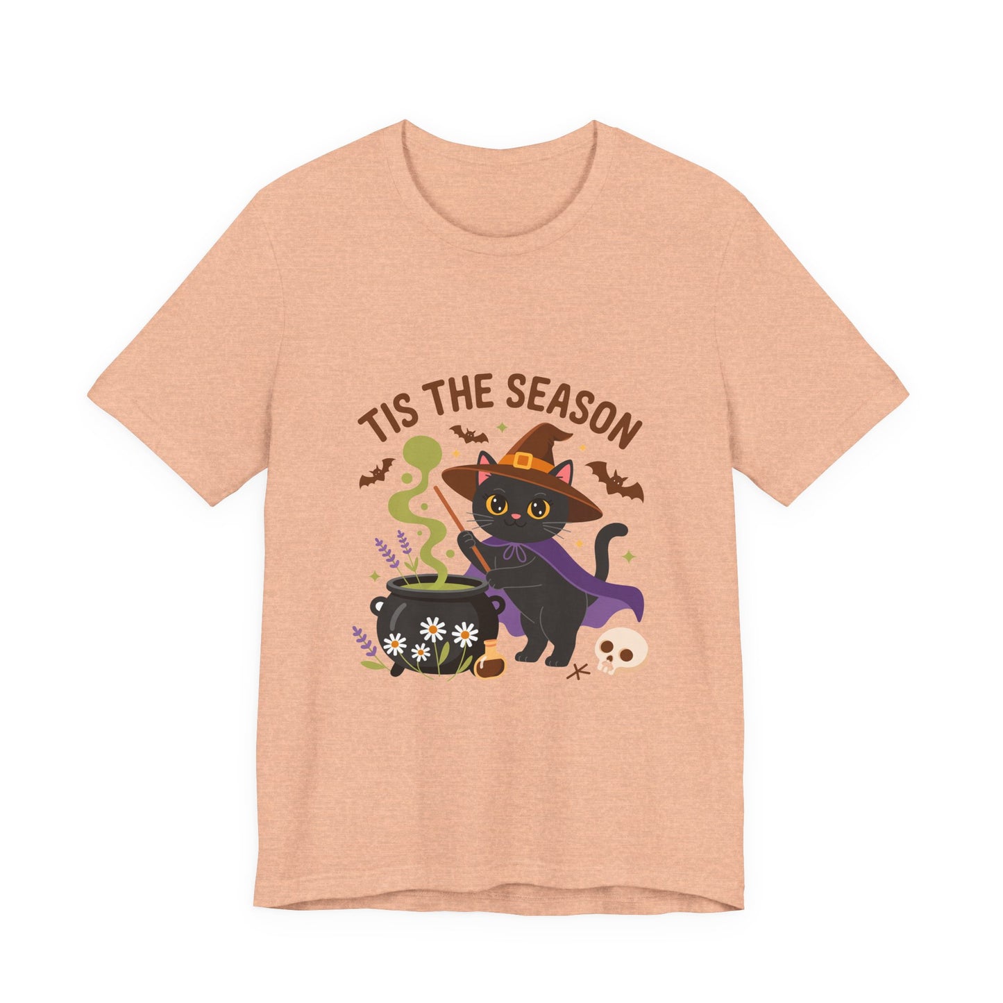Halloween Cat T-Shirt, Spooky Season Tee, Unisex Short Sleeve Shirt, Halloween Party Top, Fun Cat T-Shirt, Fall Fashion Tee