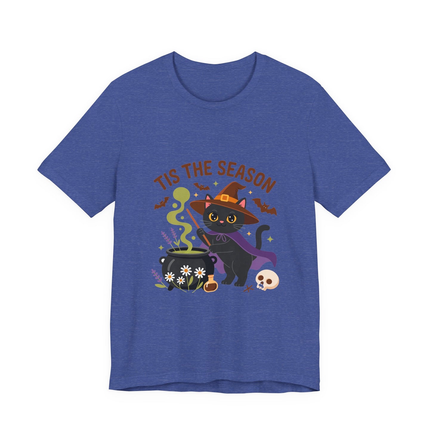 Halloween Cat T-Shirt, Spooky Season Tee, Unisex Short Sleeve Shirt, Halloween Party Top, Fun Cat T-Shirt, Fall Fashion Tee