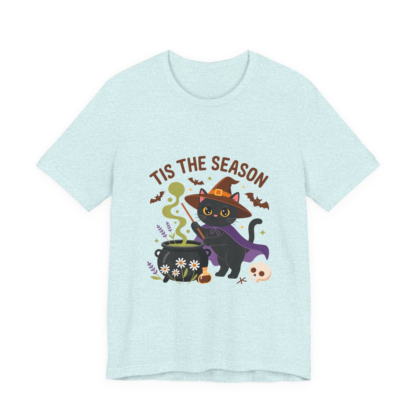 Halloween Cat T-Shirt, Spooky Season Tee, Unisex Short Sleeve Shirt, Halloween Party Top, Fun Cat T-Shirt, Fall Fashion Tee
