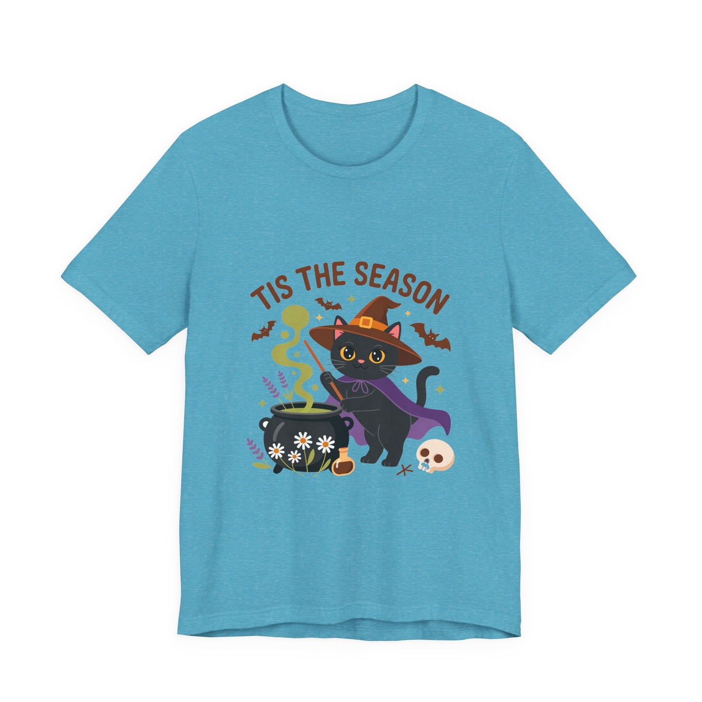 Halloween Cat T-Shirt, Spooky Season Tee, Unisex Short Sleeve Shirt, Halloween Party Top, Fun Cat T-Shirt, Fall Fashion Tee