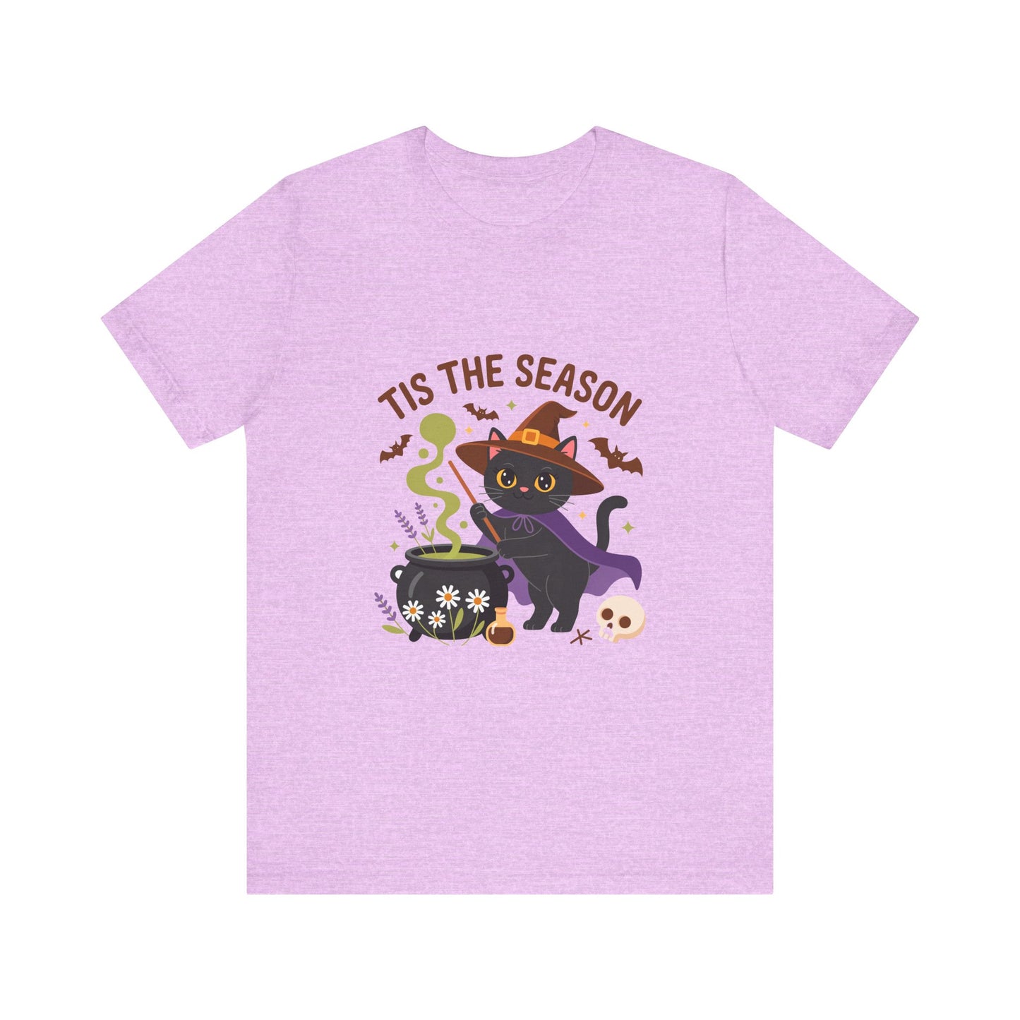 Halloween Cat T-Shirt, Spooky Season Tee, Unisex Short Sleeve Shirt, Halloween Party Top, Fun Cat T-Shirt, Fall Fashion Tee