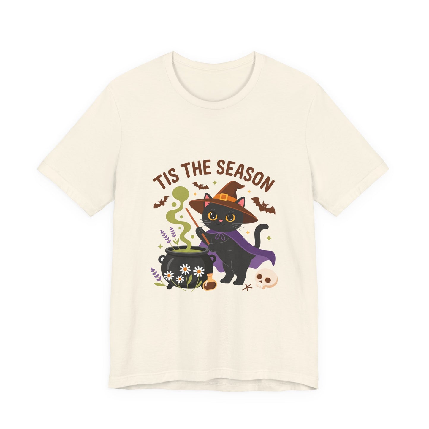 Halloween Cat T-Shirt, Spooky Season Tee, Unisex Short Sleeve Shirt, Halloween Party Top, Fun Cat T-Shirt, Fall Fashion Tee