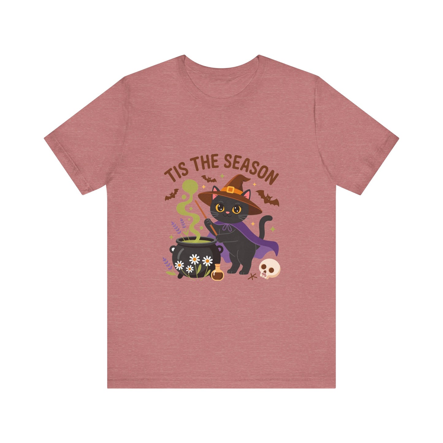 Halloween Cat T-Shirt, Spooky Season Tee, Unisex Short Sleeve Shirt, Halloween Party Top, Fun Cat T-Shirt, Fall Fashion Tee