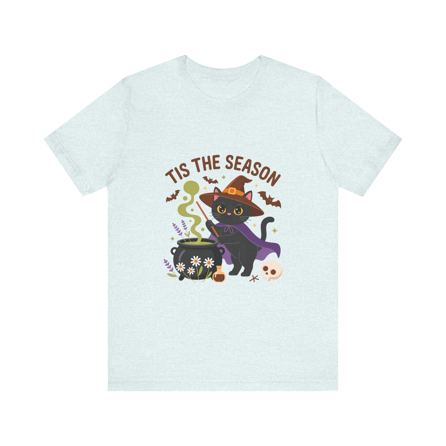 Halloween Cat T-Shirt, Spooky Season Tee, Unisex Short Sleeve Shirt, Halloween Party Top, Fun Cat T-Shirt, Fall Fashion Tee