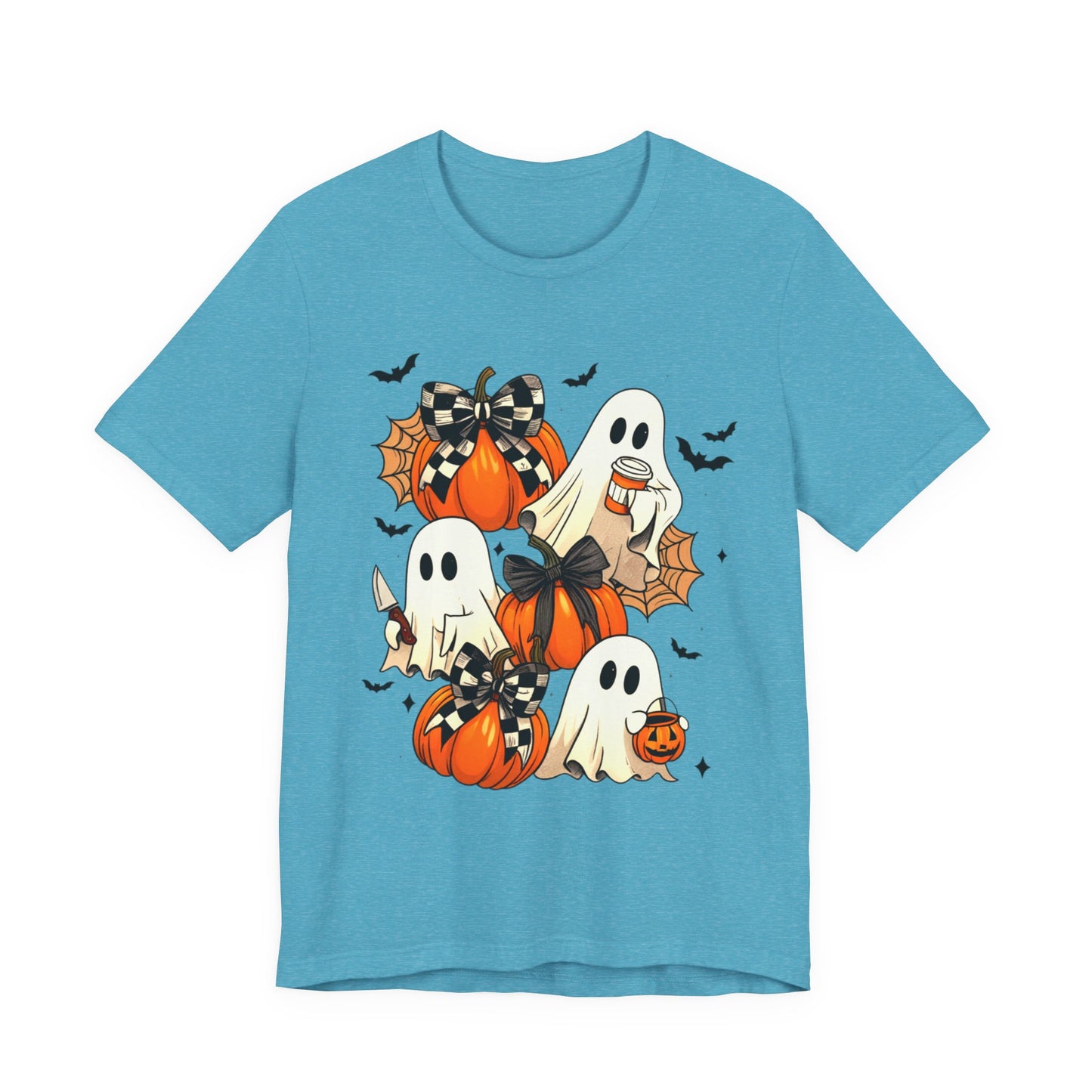 Halloween Pumpkin Tee Coquette Pumpkins and Bats Shirt Fall Witchy Vibes Spooky Bat Graphic Tee, Halloween Spooky Coquette Gift For Friend