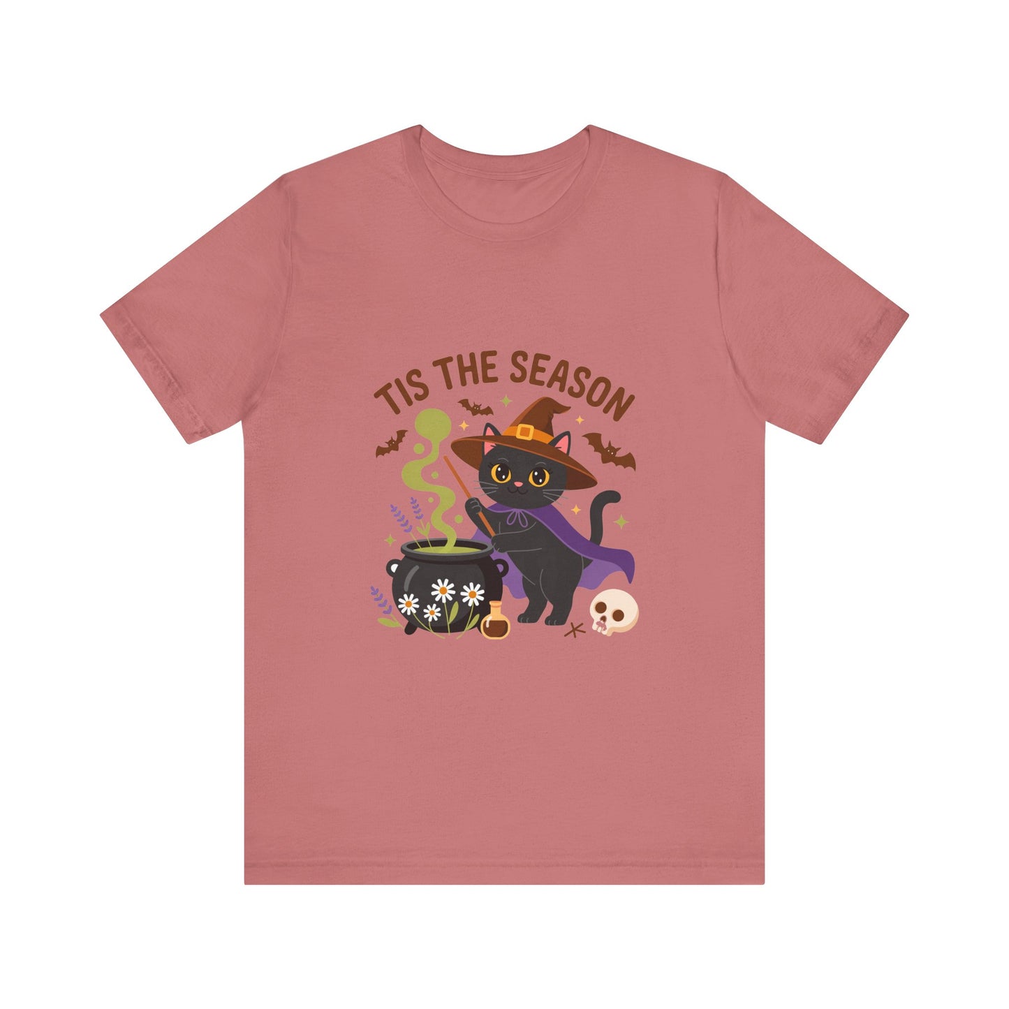 Halloween Cat T-Shirt, Spooky Season Tee, Unisex Short Sleeve Shirt, Halloween Party Top, Fun Cat T-Shirt, Fall Fashion Tee