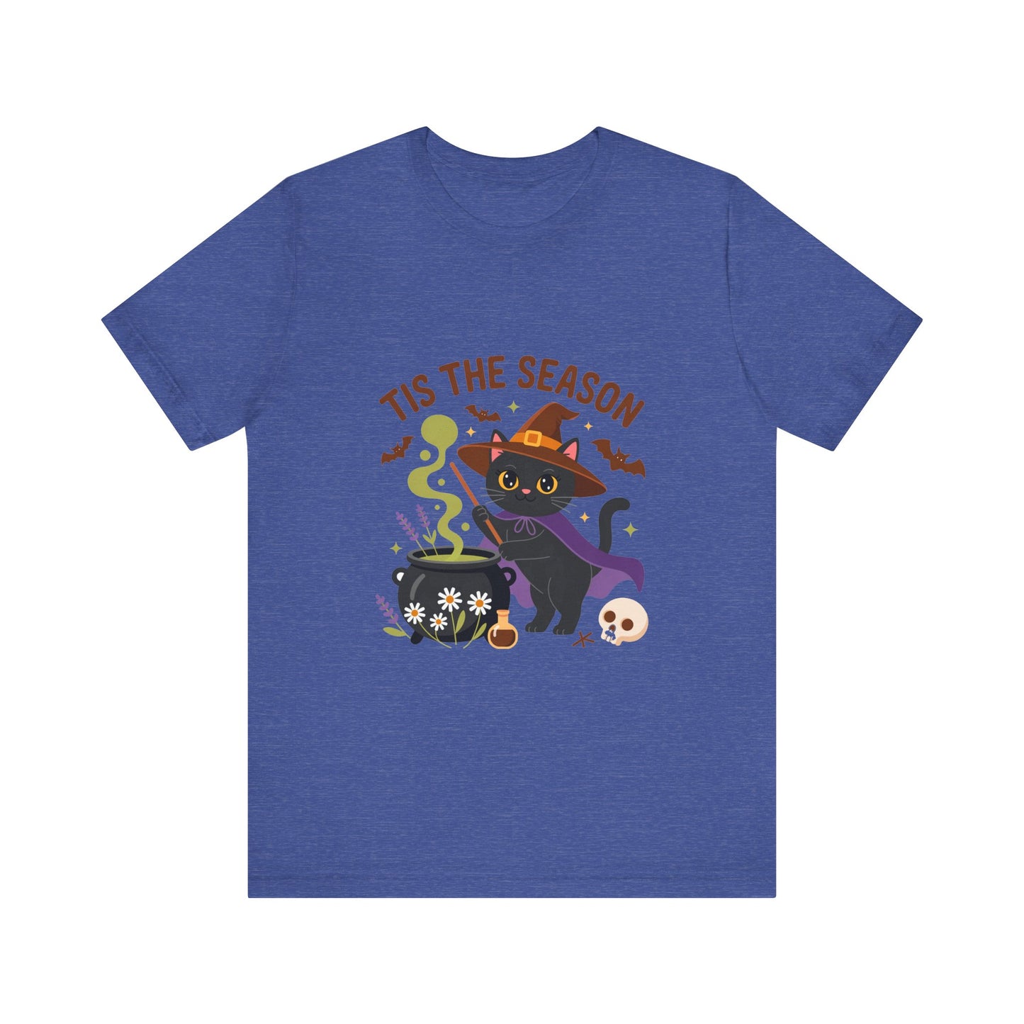 Halloween Cat T-Shirt, Spooky Season Tee, Unisex Short Sleeve Shirt, Halloween Party Top, Fun Cat T-Shirt, Fall Fashion Tee