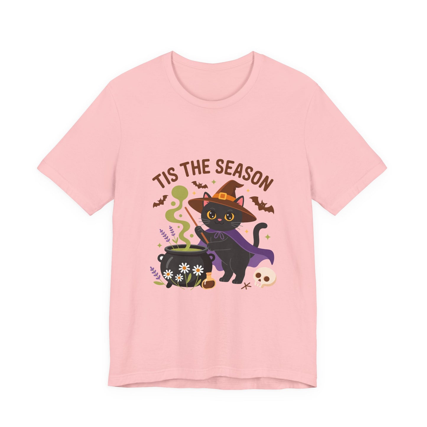 Halloween Cat T-Shirt, Spooky Season Tee, Unisex Short Sleeve Shirt, Halloween Party Top, Fun Cat T-Shirt, Fall Fashion Tee