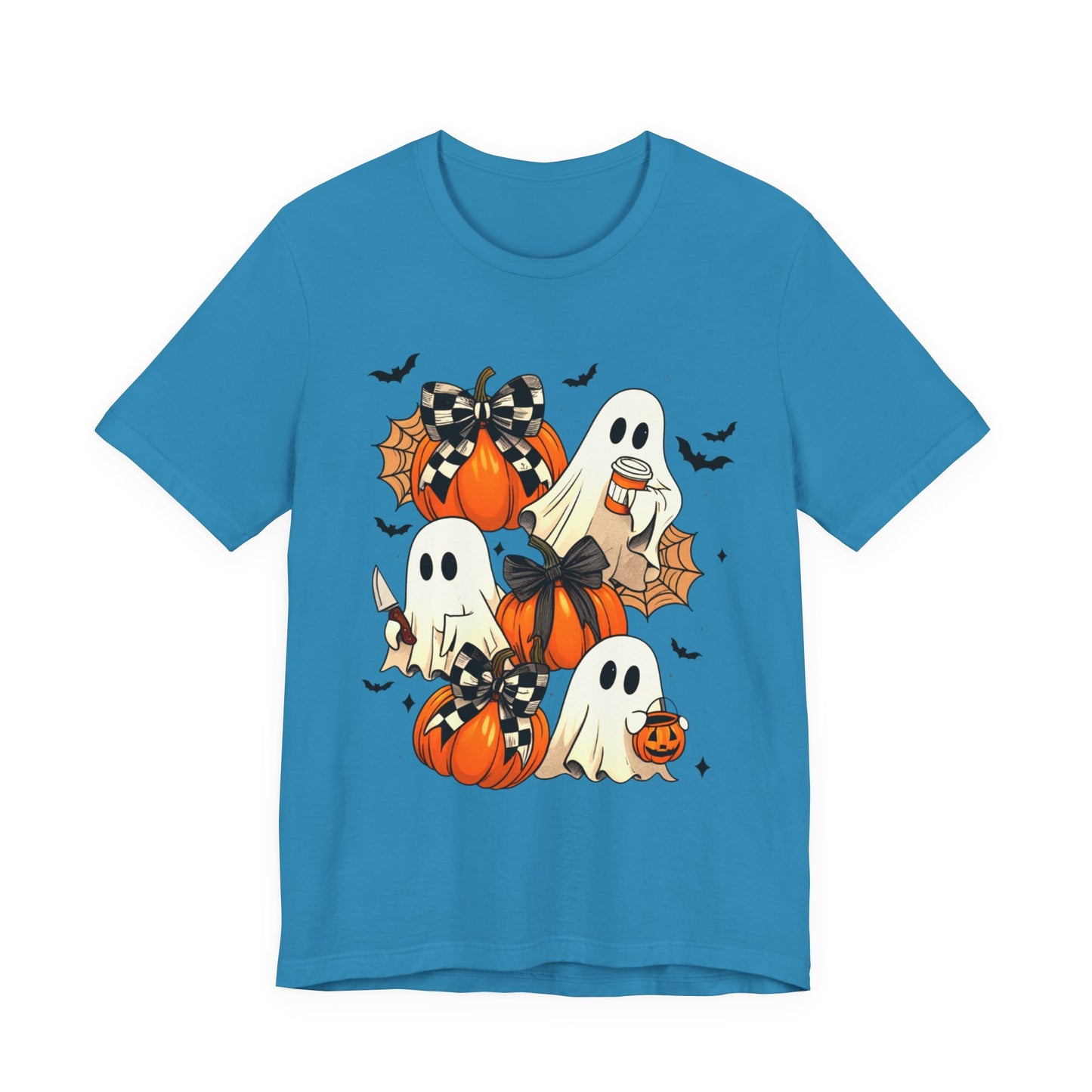 Halloween Pumpkin Tee Coquette Pumpkins and Bats Shirt Fall Witchy Vibes Spooky Bat Graphic Tee, Halloween Spooky Coquette Gift For Friend