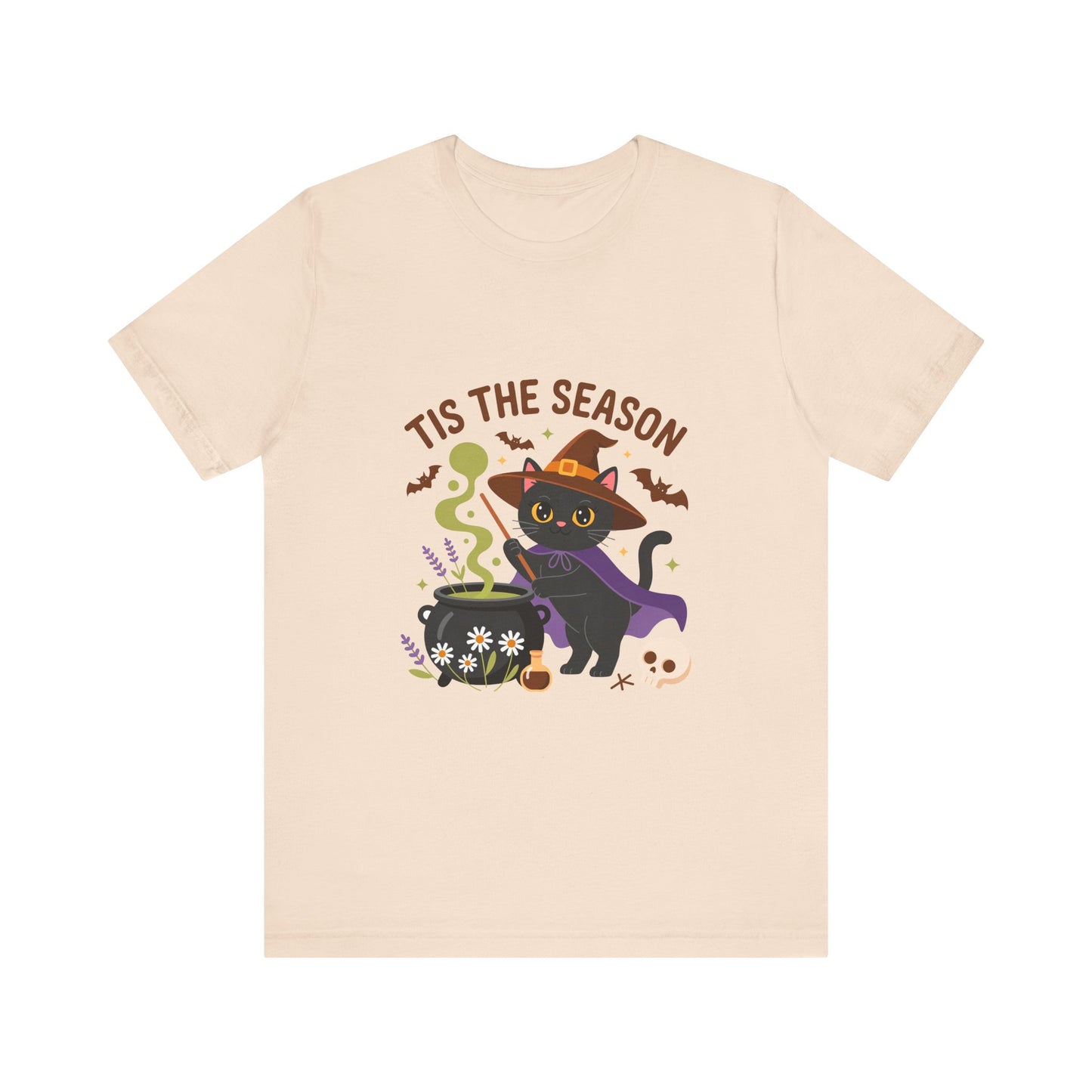 Halloween Cat T-Shirt, Spooky Season Tee, Unisex Short Sleeve Shirt, Halloween Party Top, Fun Cat T-Shirt, Fall Fashion Tee