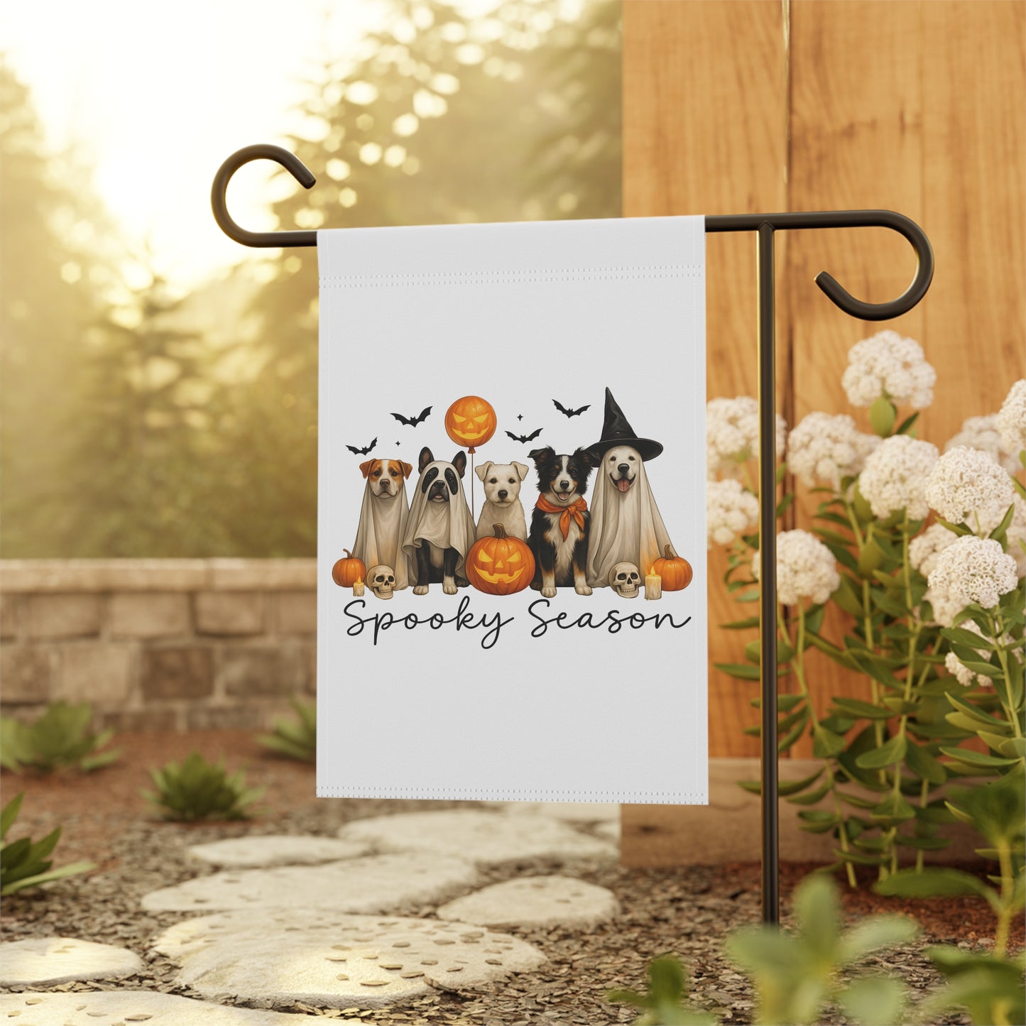 Halloween Dog Banner, Spooky Garden Flag, Fall Decor, Pet Lover Gift, Outdoor Halloween Decoration, Seasonal Home Accents