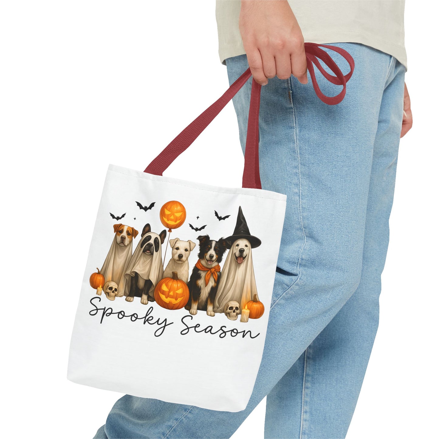 Spooky Season Pet Tote Bag, Halloween Tote, Dog Lover Gift, Fall Accessory, Trick or Treat Bag, Cute Halloween Handbag
