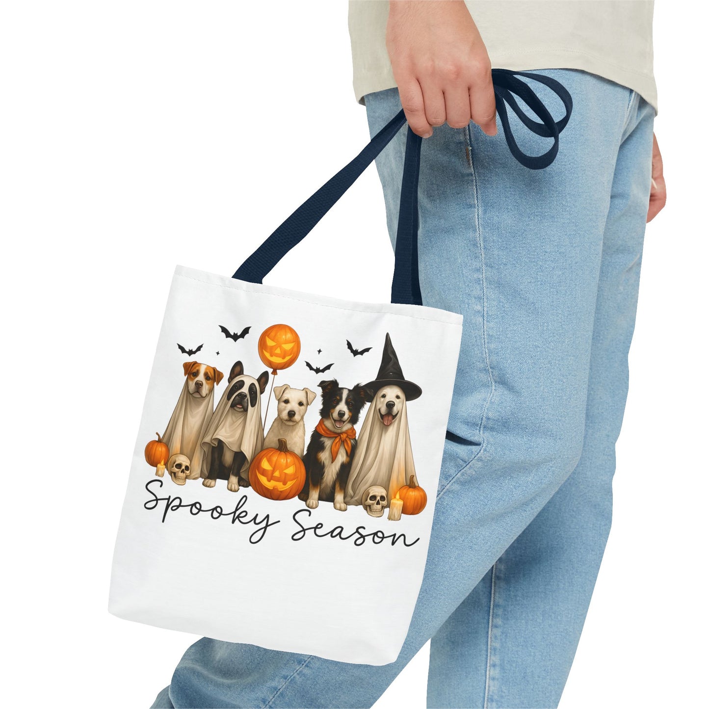Spooky Season Pet Tote Bag, Halloween Tote, Dog Lover Gift, Fall Accessory, Trick or Treat Bag, Cute Halloween Handbag