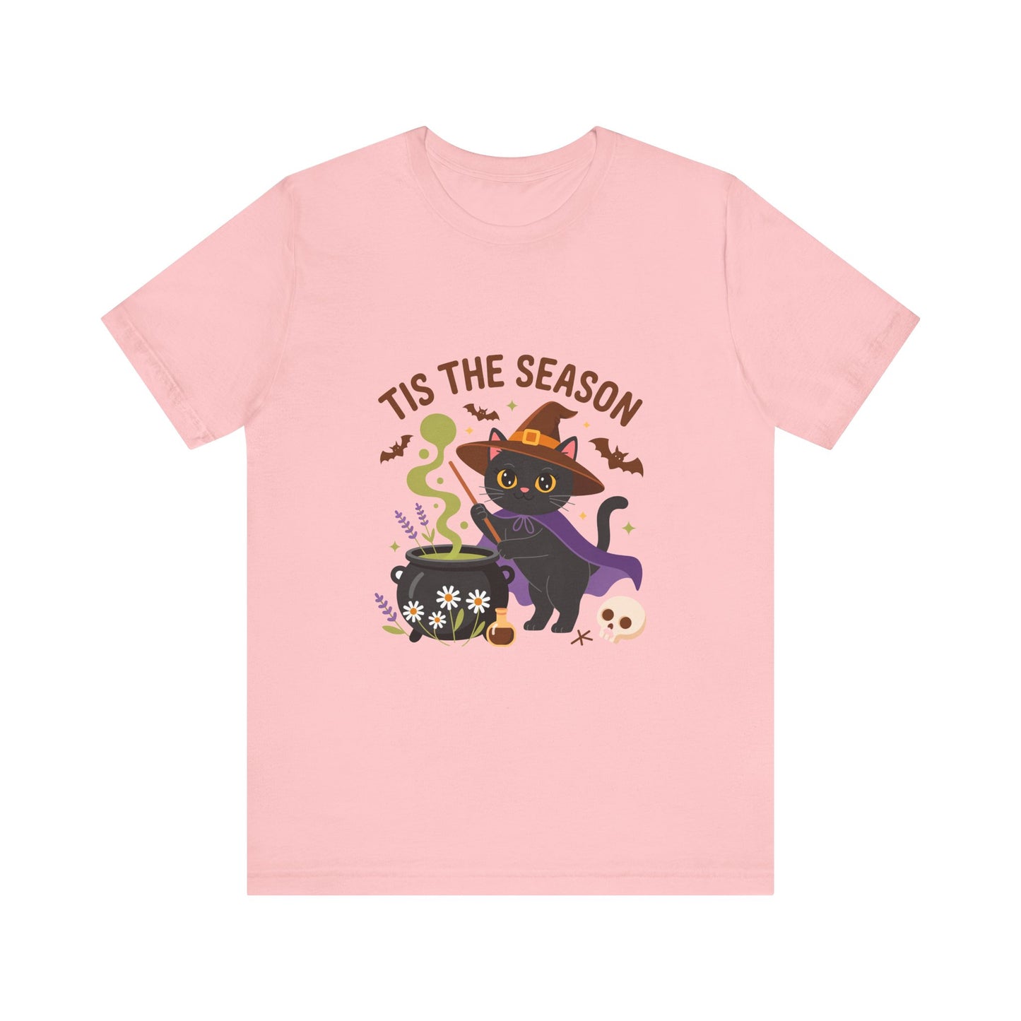 Halloween Cat T-Shirt, Spooky Season Tee, Unisex Short Sleeve Shirt, Halloween Party Top, Fun Cat T-Shirt, Fall Fashion Tee