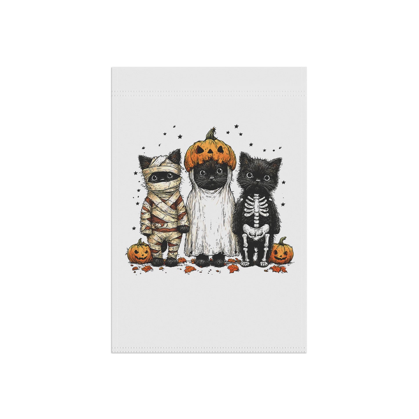Halloween Cat Garden Banner, Outdoor Decoration, Black Cat Flag, Fall Decor, Spooky Garden Flag, Halloween Home Decor