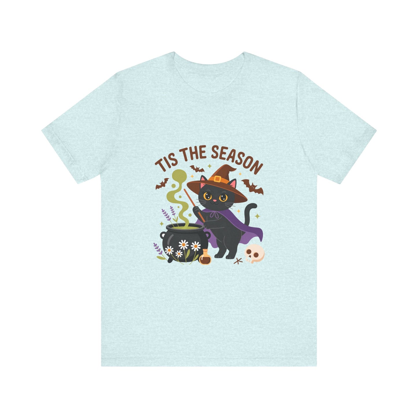 Halloween Cat T-Shirt, Spooky Season Tee, Unisex Short Sleeve Shirt, Halloween Party Top, Fun Cat T-Shirt, Fall Fashion Tee