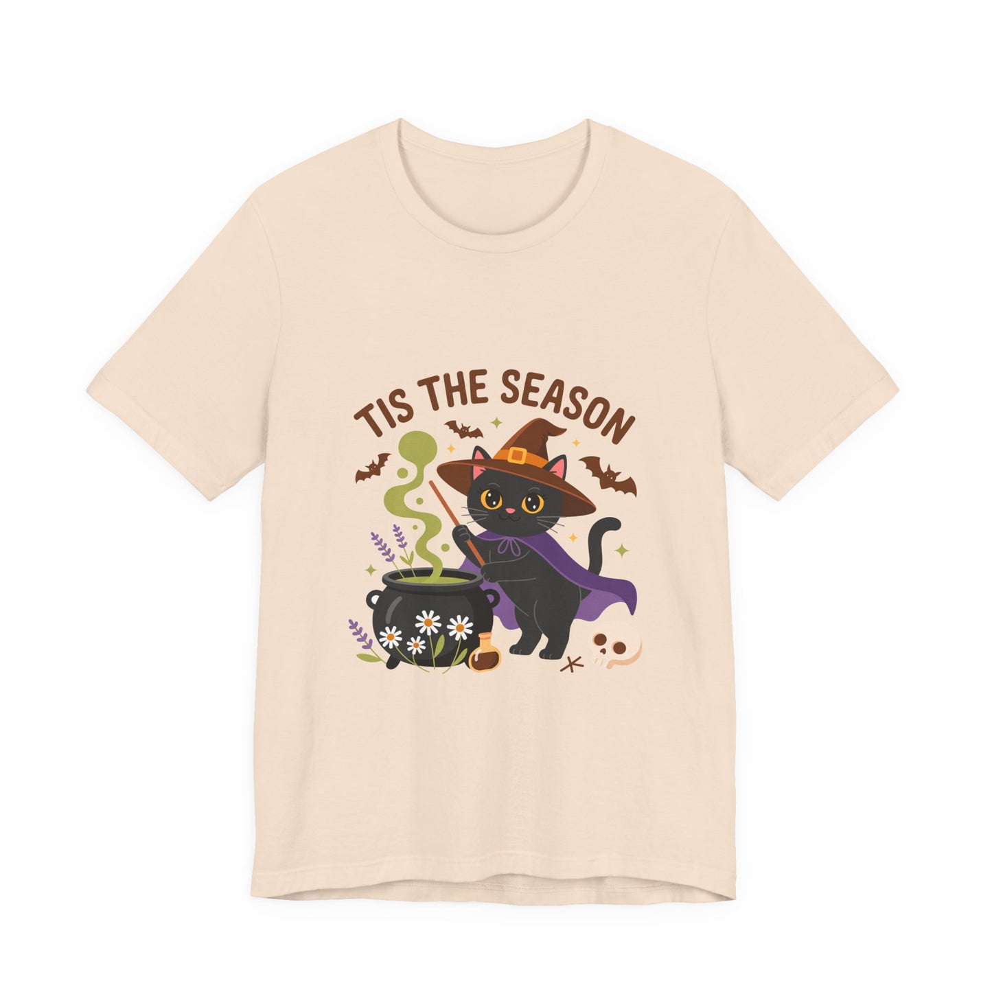 Halloween Cat T-Shirt, Spooky Season Tee, Unisex Short Sleeve Shirt, Halloween Party Top, Fun Cat T-Shirt, Fall Fashion Tee