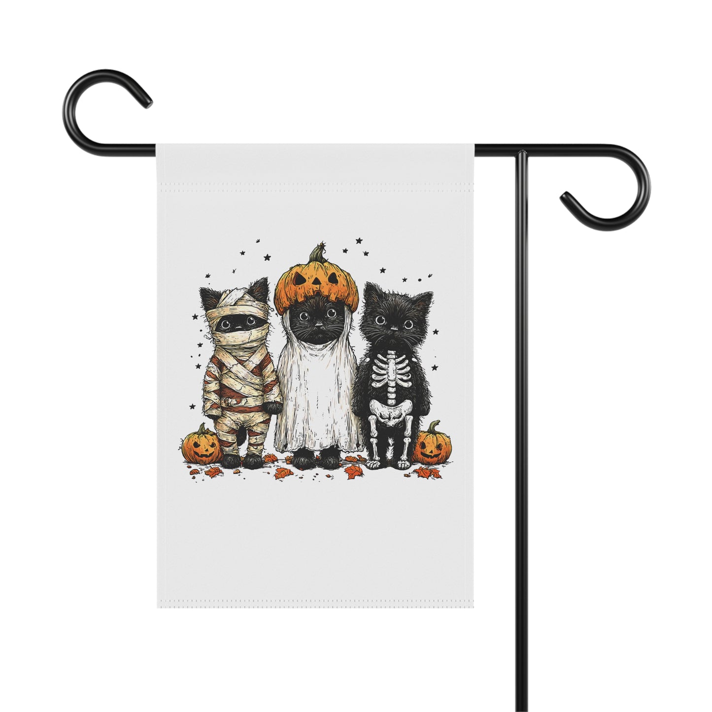 Halloween Cat Garden Banner, Outdoor Decoration, Black Cat Flag, Fall Decor, Spooky Garden Flag, Halloween Home Decor