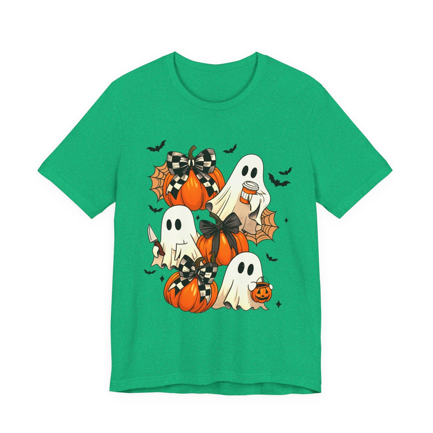 Halloween Pumpkin Tee Coquette Pumpkins and Bats Shirt Fall Witchy Vibes Spooky Bat Graphic Tee, Halloween Spooky Coquette Gift For Friend