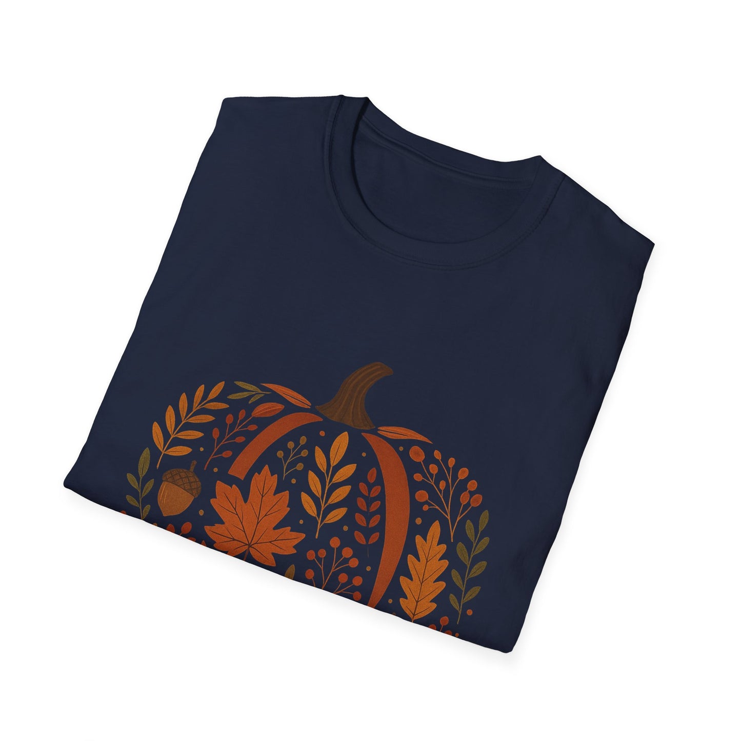 Chinoiserie Pumpkin T-Shirt, Fall Leaves Tee, Autumn Shirt, Halloween Top, Thanksgiving Gift, Unisex Softstyle