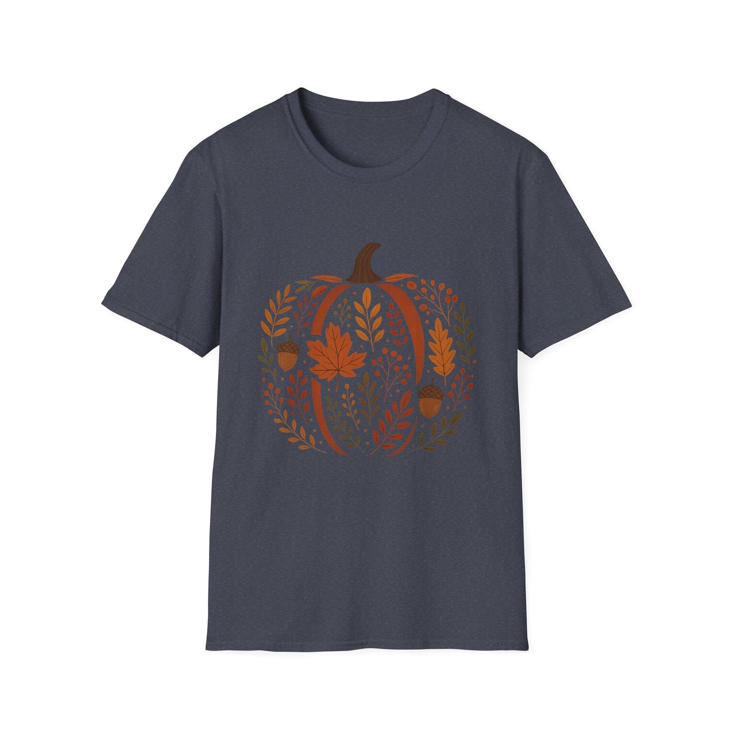 Chinoiserie Pumpkin T-Shirt, Fall Leaves Tee, Autumn Shirt, Halloween Top, Thanksgiving Gift, Unisex Softstyle