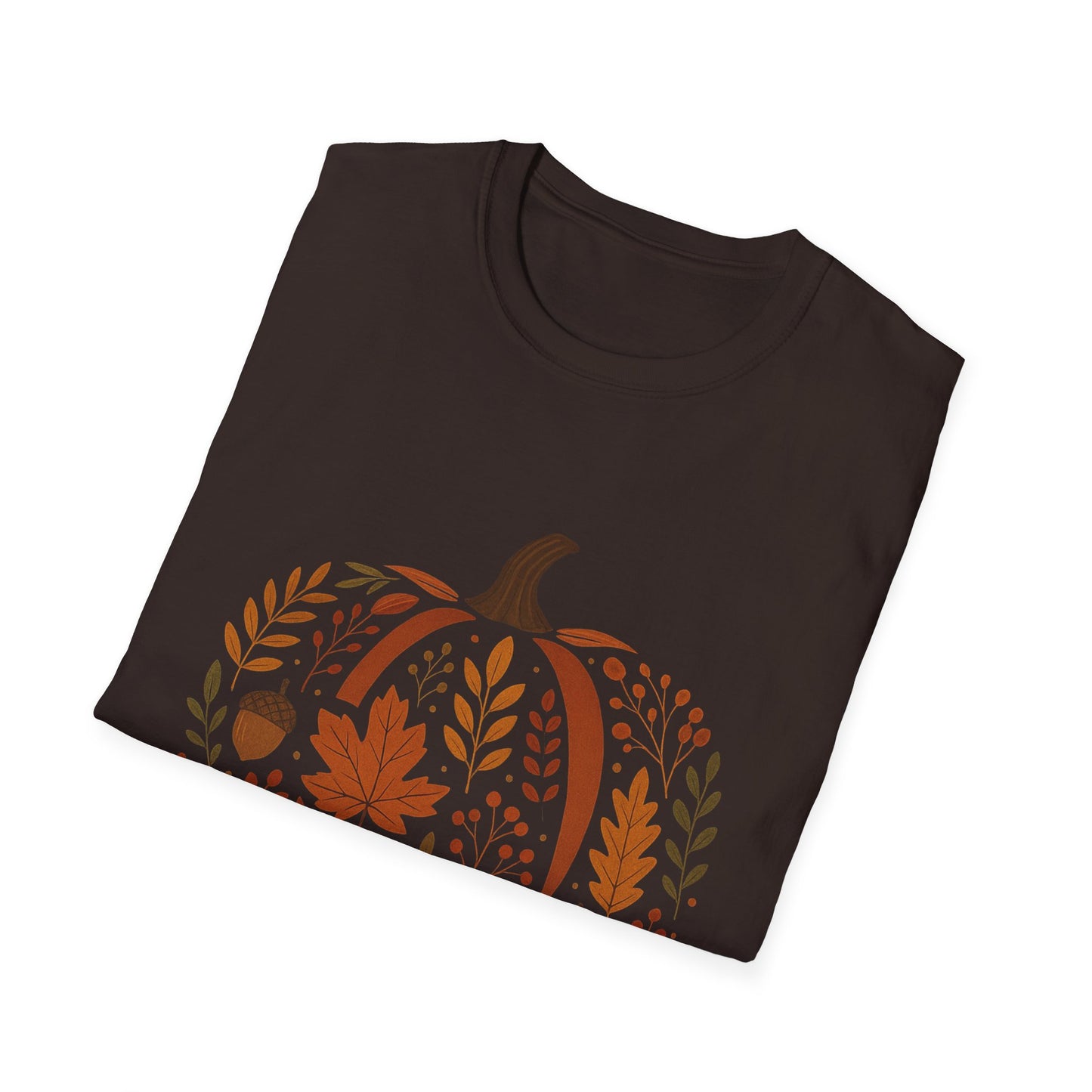 Chinoiserie Pumpkin T-Shirt, Fall Leaves Tee, Autumn Shirt, Halloween Top, Thanksgiving Gift, Unisex Softstyle