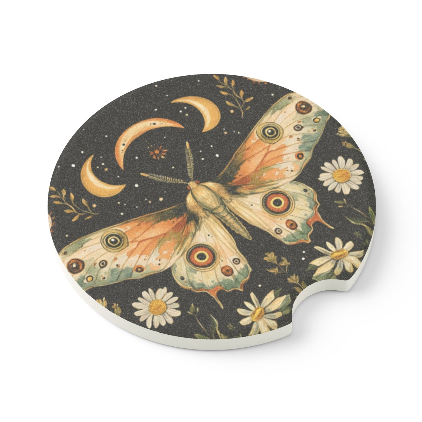 Celestial Butterfly Car Coaster - Decorative Drink Holder for Cars, Unique Gift for Nature Lovers, Floral Decor