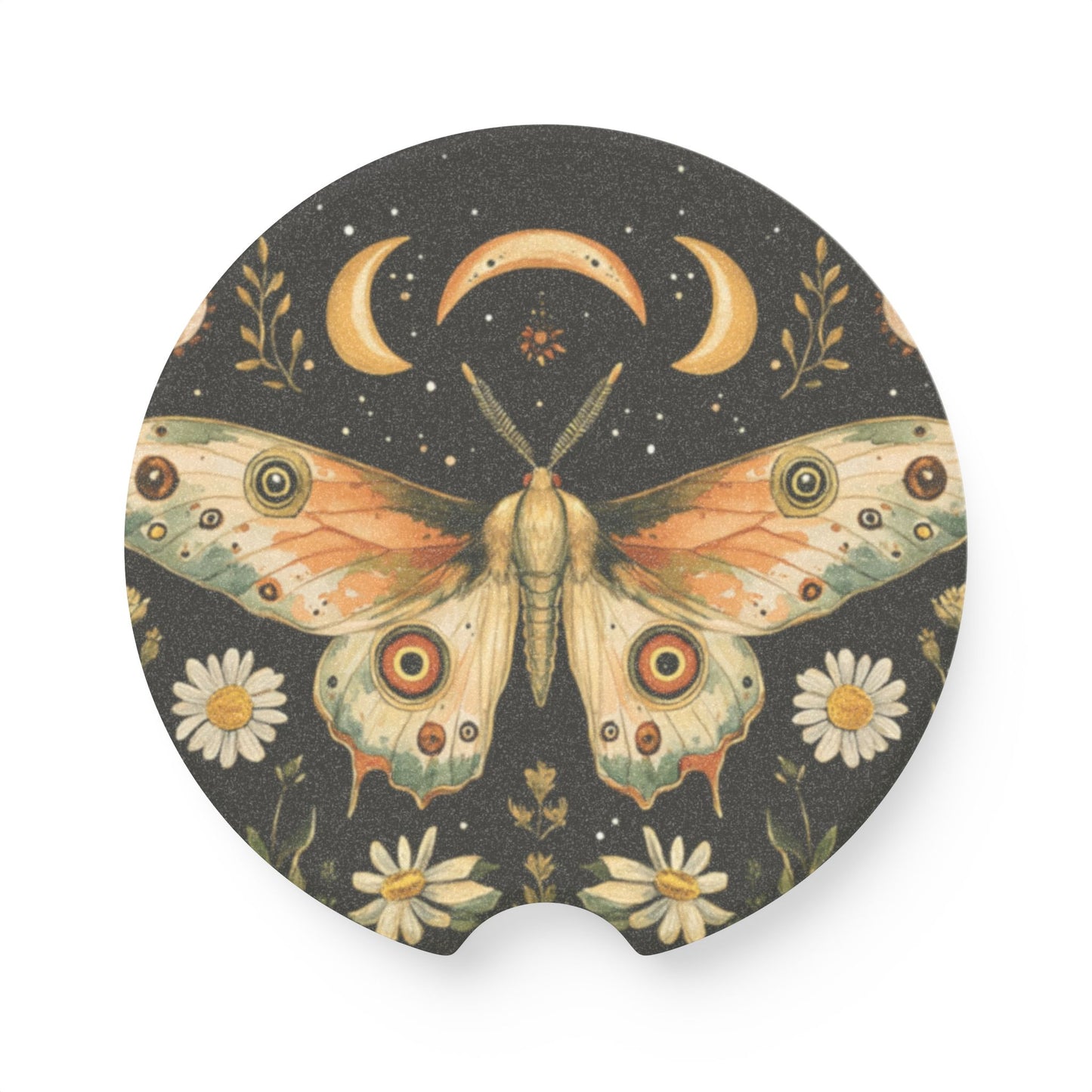 Celestial Butterfly Car Coaster - Decorative Drink Holder for Cars, Unique Gift for Nature Lovers, Floral Decor