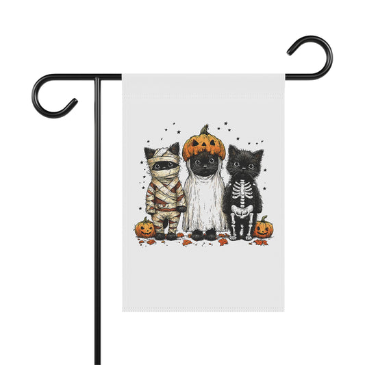Halloween Cat Garden Banner, Outdoor Decoration, Black Cat Flag, Fall Decor, Spooky Garden Flag, Halloween Home Decor