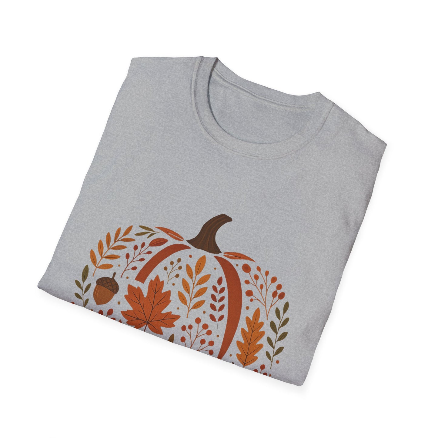 Chinoiserie Pumpkin T-Shirt, Fall Leaves Tee, Autumn Shirt, Halloween Top, Thanksgiving Gift, Unisex Softstyle