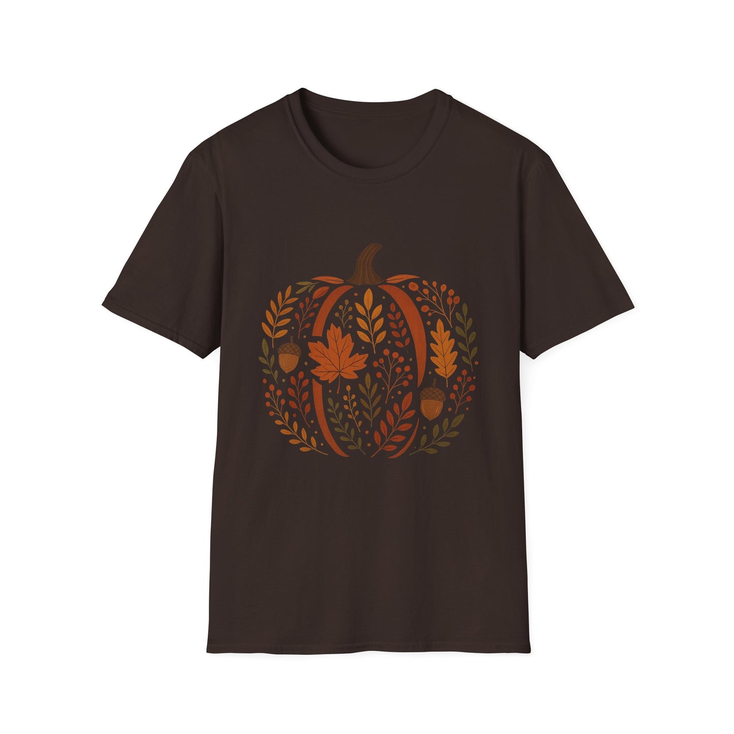 Chinoiserie Pumpkin T-Shirt, Fall Leaves Tee, Autumn Shirt, Halloween Top, Thanksgiving Gift, Unisex Softstyle