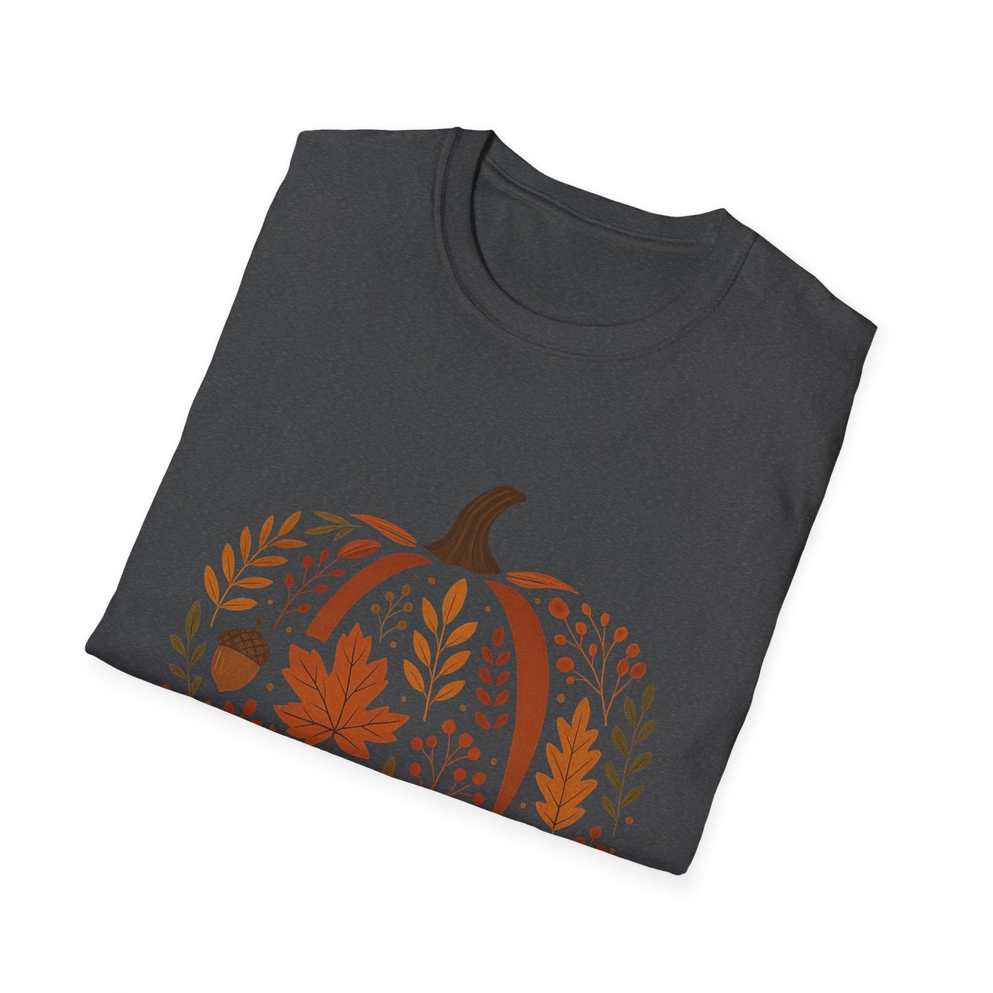 Chinoiserie Pumpkin T-Shirt, Fall Leaves Tee, Autumn Shirt, Halloween Top, Thanksgiving Gift, Unisex Softstyle