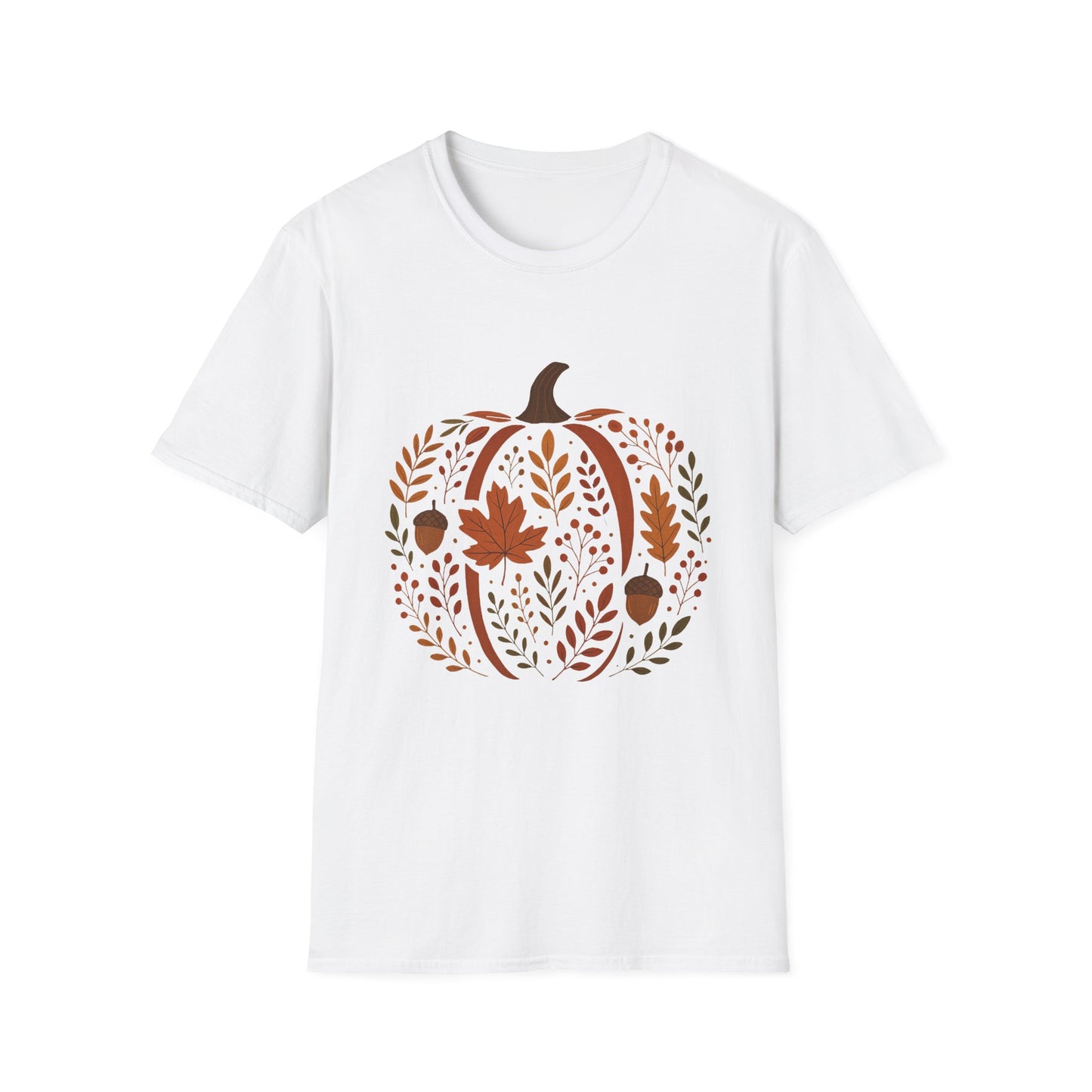 Chinoiserie Pumpkin T-Shirt, Fall Leaves Tee, Autumn Shirt, Halloween Top, Thanksgiving Gift, Unisex Softstyle
