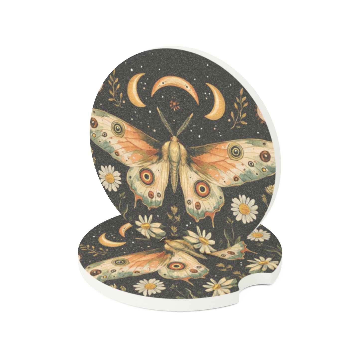 Celestial Butterfly Car Coaster - Decorative Drink Holder for Cars, Unique Gift for Nature Lovers, Floral Decor