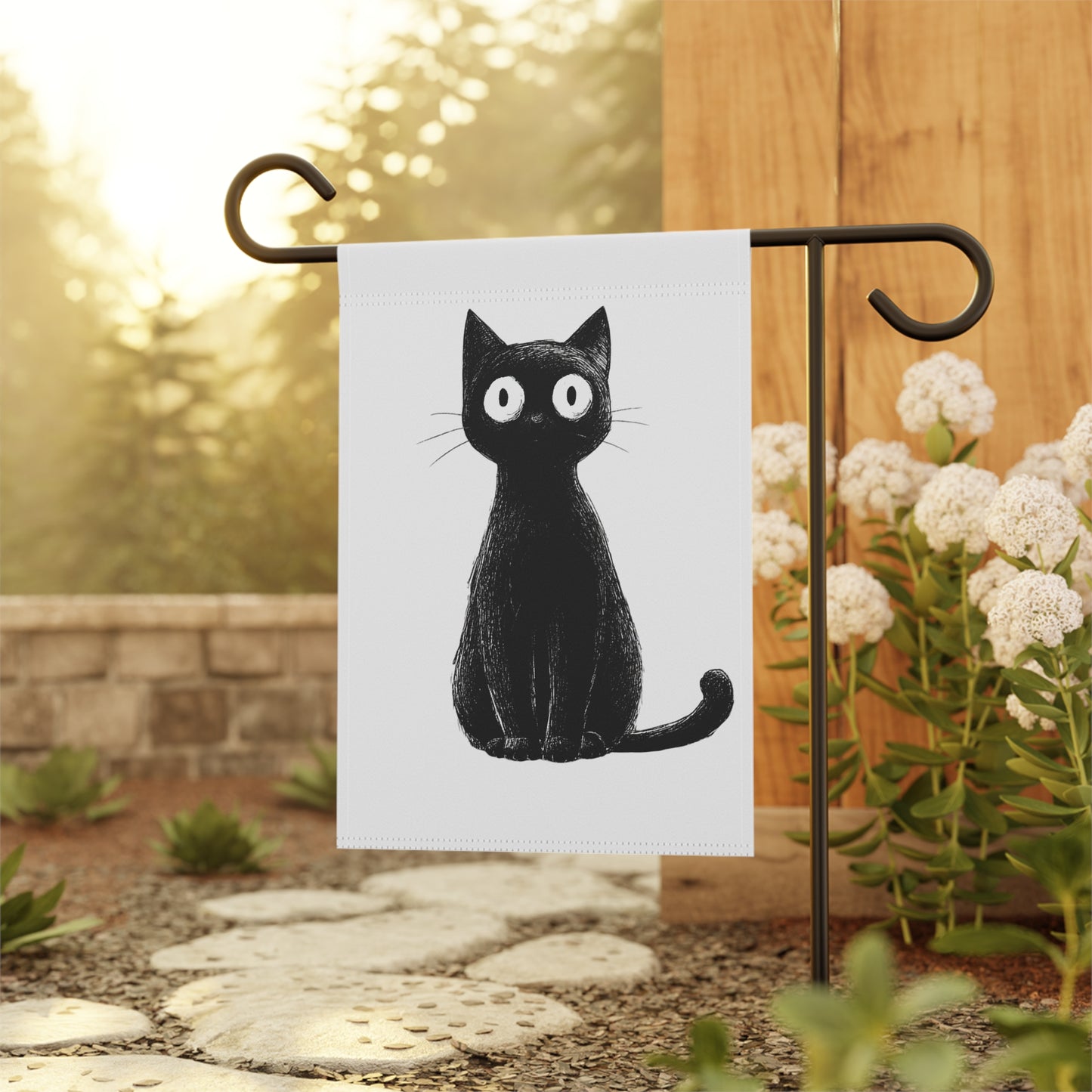 Charming Cat Garden Banner, Cute Outdoor Decor, Pet Lover Gift, Seasonal Flag, Home and Garden Decoration