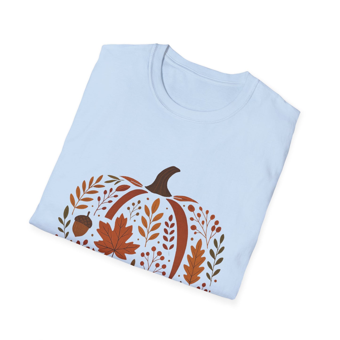 Chinoiserie Pumpkin T-Shirt, Fall Leaves Tee, Autumn Shirt, Halloween Top, Thanksgiving Gift, Unisex Softstyle